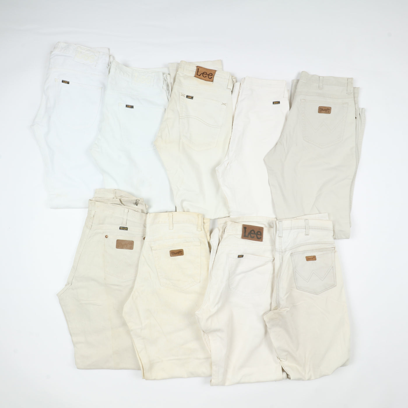 Lee e Wrangler bianchi jeans vintage uomo donna stock da 45pz Levis