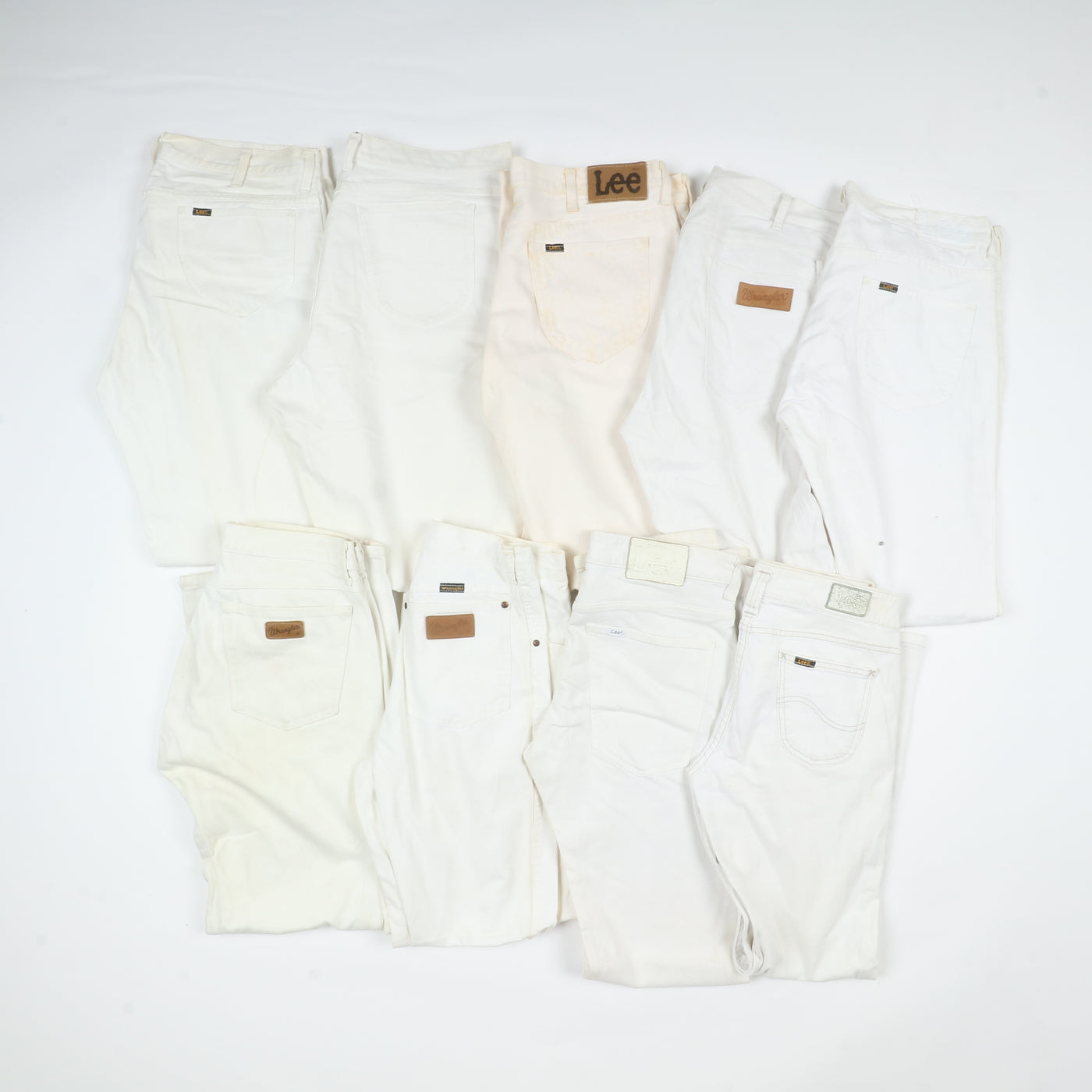 Lee e Wrangler bianchi jeans vintage uomo donna stock da 45pz Levis