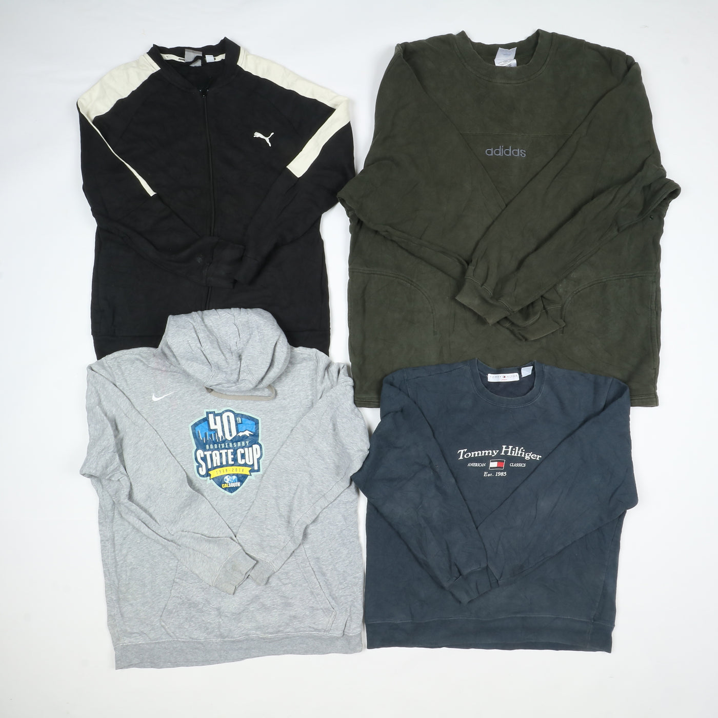Felpe firmate sportive Nike Champion Adidas Box da 35 pz vintage