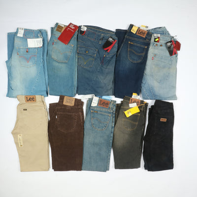 Levis - Lee e Wrangler jeans nuovi Deadstock stock da 44pz uomo donna