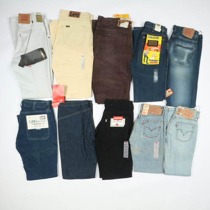 Levis - Lee e Wrangler jeans nuovi Deadstock stock da 44pz uomo donna