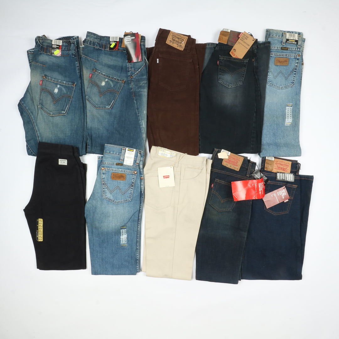 Levis - Lee e Wrangler jeans nuovi Deadstock stock da 44pz uomo donna