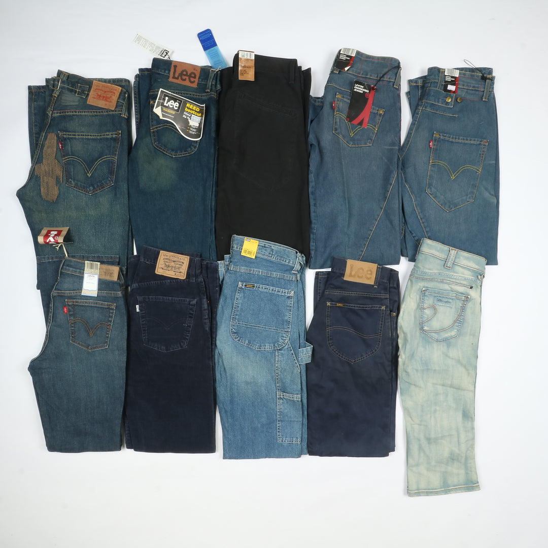 Levis - Lee e Wrangler jeans nuovi Deadstock stock da 44pz uomo donna