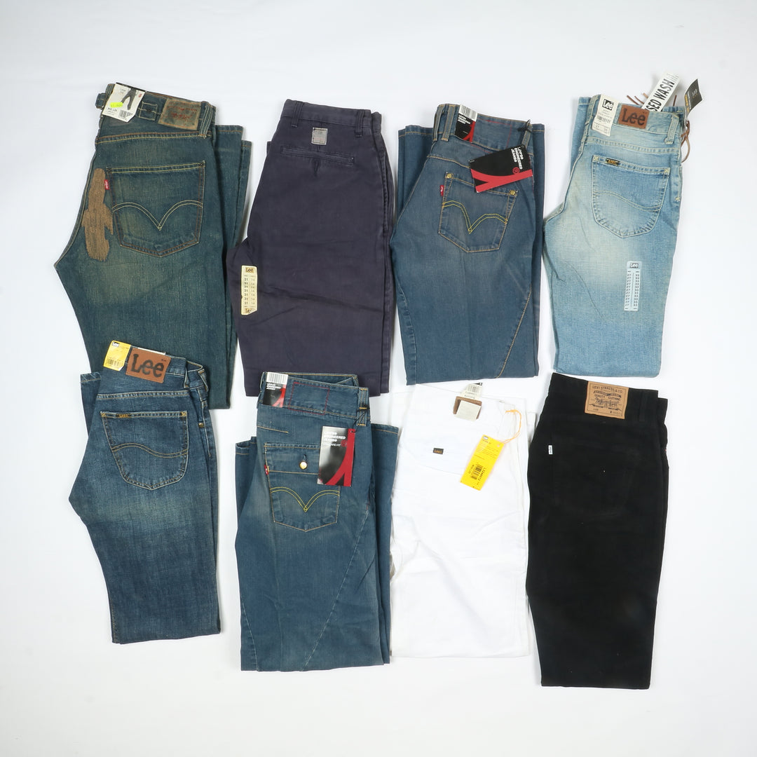 Levis - Lee e Wrangler jeans nuovi Deadstock stock da 44pz uomo donna