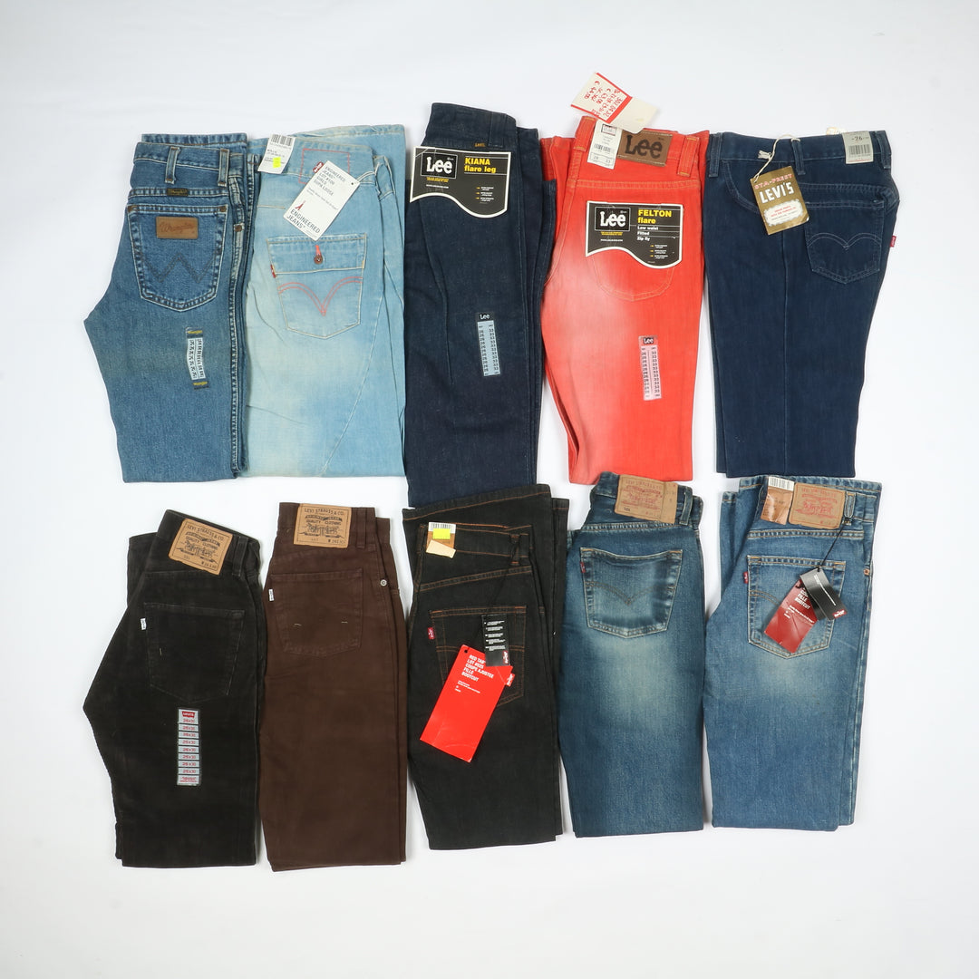 Levis - Lee e Wrangler jeans nuovi Deadstock stock da 44pz uomo donna