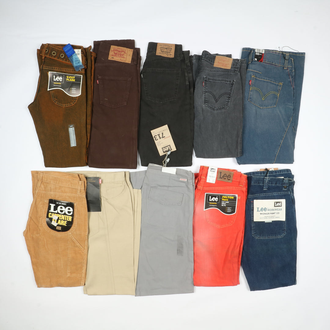 Levis - Lee e Wrangler jeans nuovi Deadstock stock da 44pz uomo donna