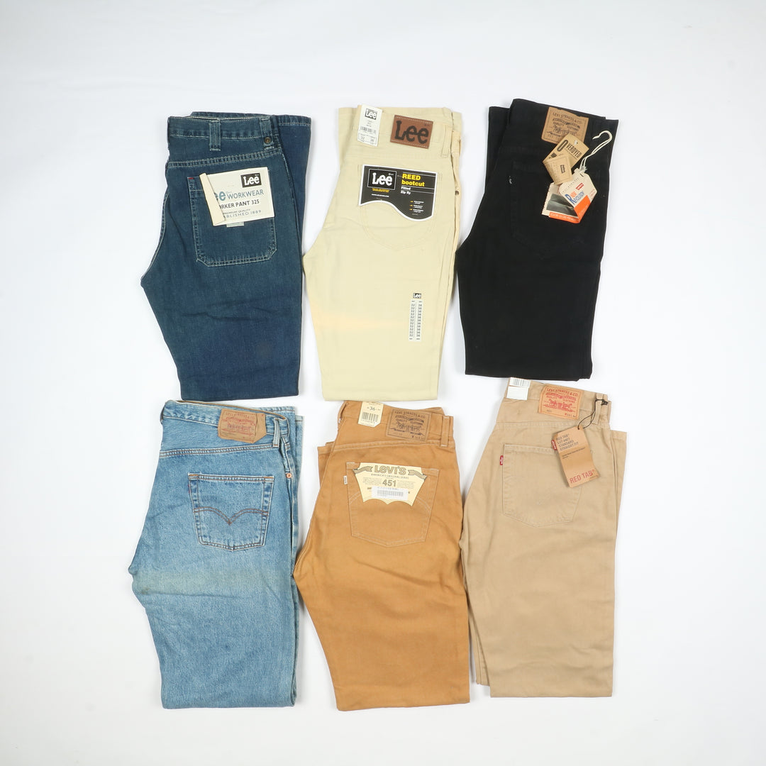 Levis - Lee e Wrangler jeans nuovi Deadstock stock da 44pz uomo donna