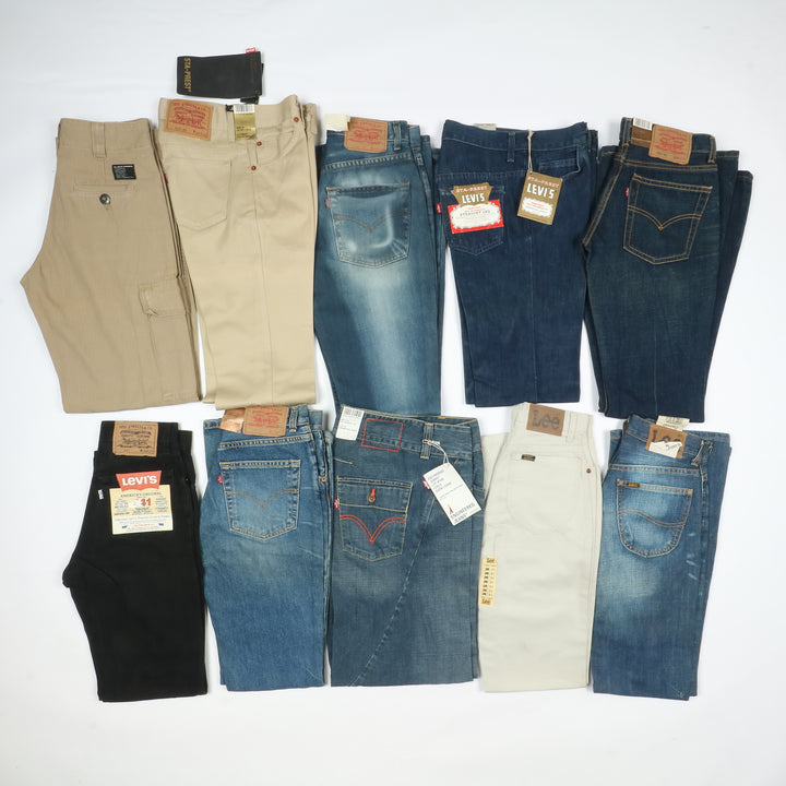 Levis - Lee e Wrangler jeans nuovi Deadstock stock da 44pz uomo donna