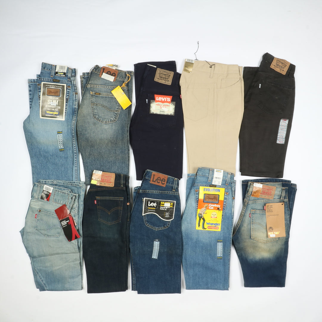 Levis - Lee e Wrangler jeans nuovi Deadstock stock da 44pz uomo donna