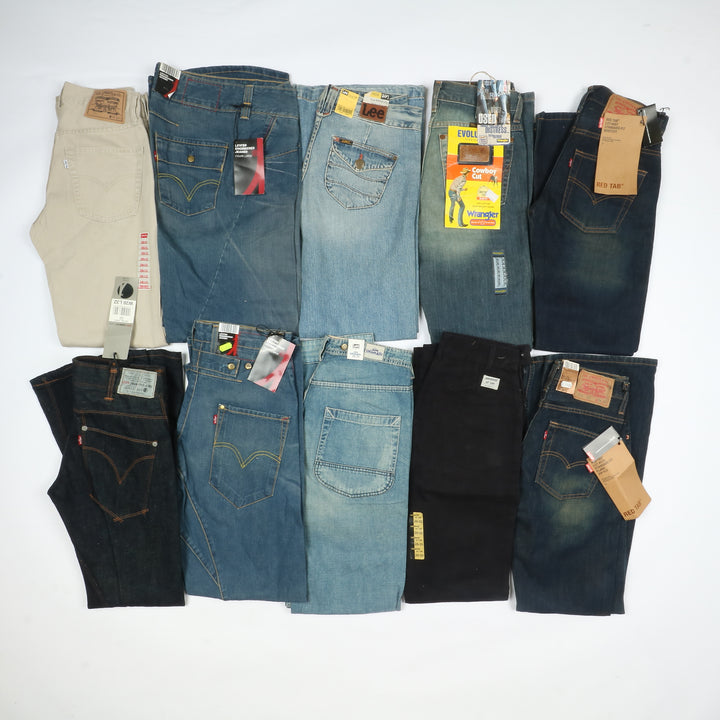 Levis - Lee e Wrangler jeans nuovi Deadstock stock da 44pz uomo donna