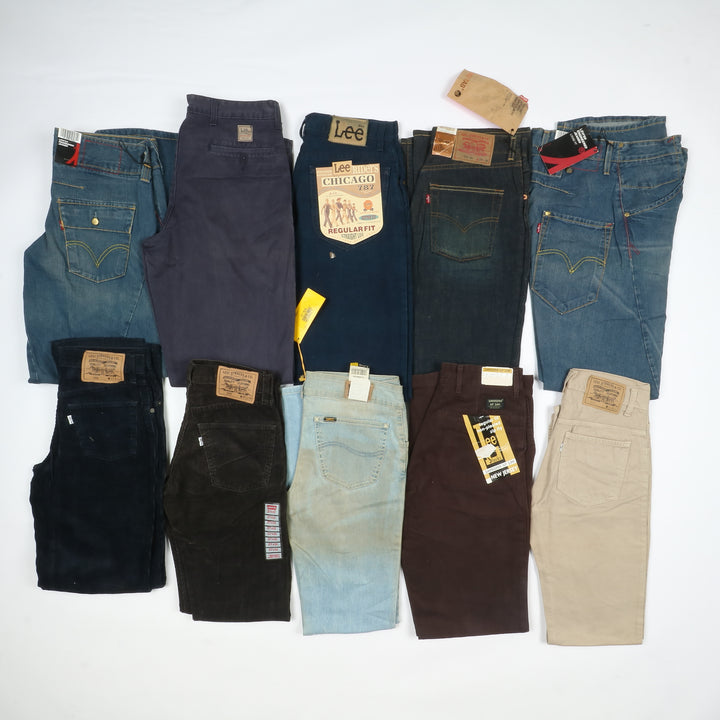 Levis - Lee e Wrangler jeans nuovi Deadstock stock da 44pz uomo donna