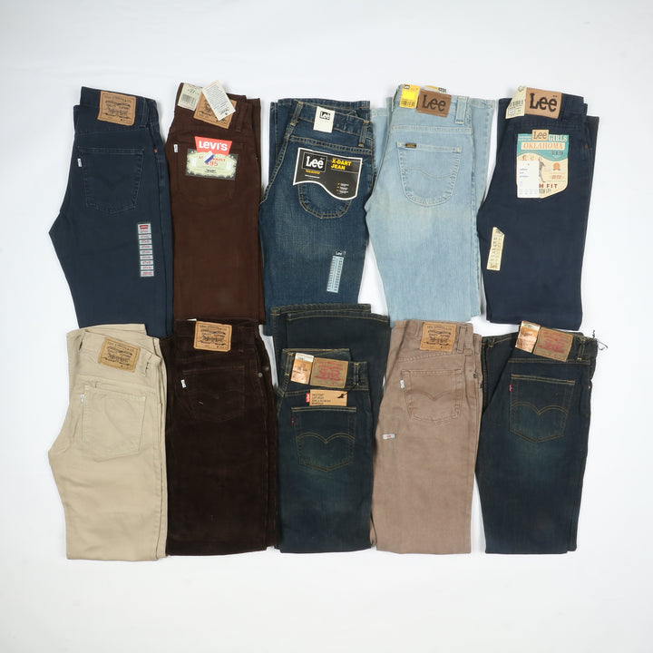 Levis - Lee e Wrangler jeans nuovi Deadstock stock da 44pz uomo donna