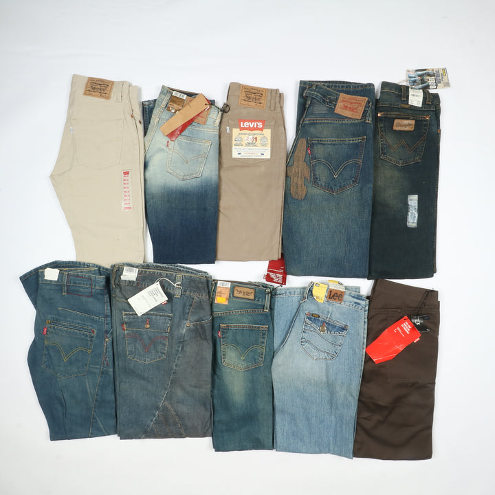 Levis - Lee e Wrangler jeans nuovi Deadstock stock da 44pz uomo donna