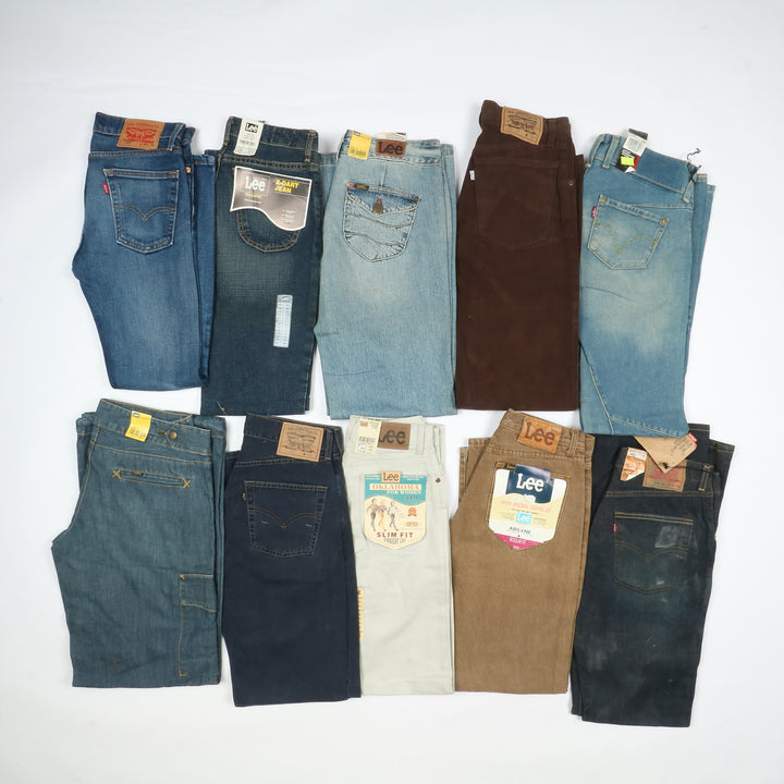 Levis - Lee e Wrangler jeans nuovi Deadstock stock da 44pz uomo donna