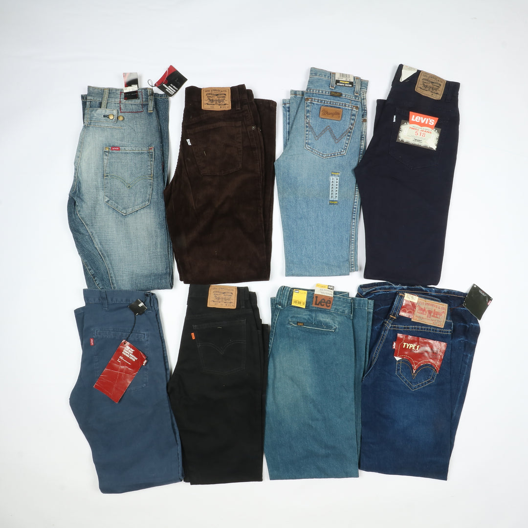 Levis - Lee e Wrangler jeans nuovi Deadstock stock da 44pz uomo donna