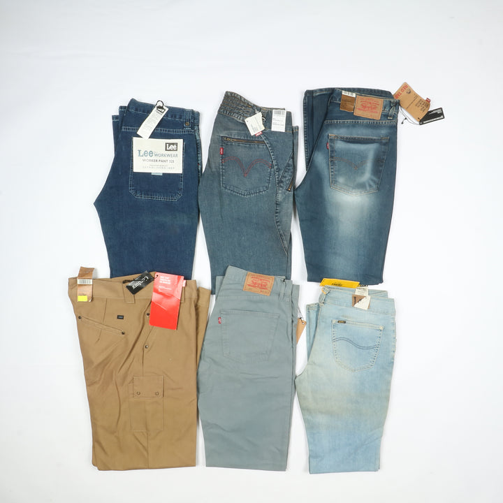 Levis - Lee e Wrangler jeans nuovi Deadstock stock da 44pz uomo donna