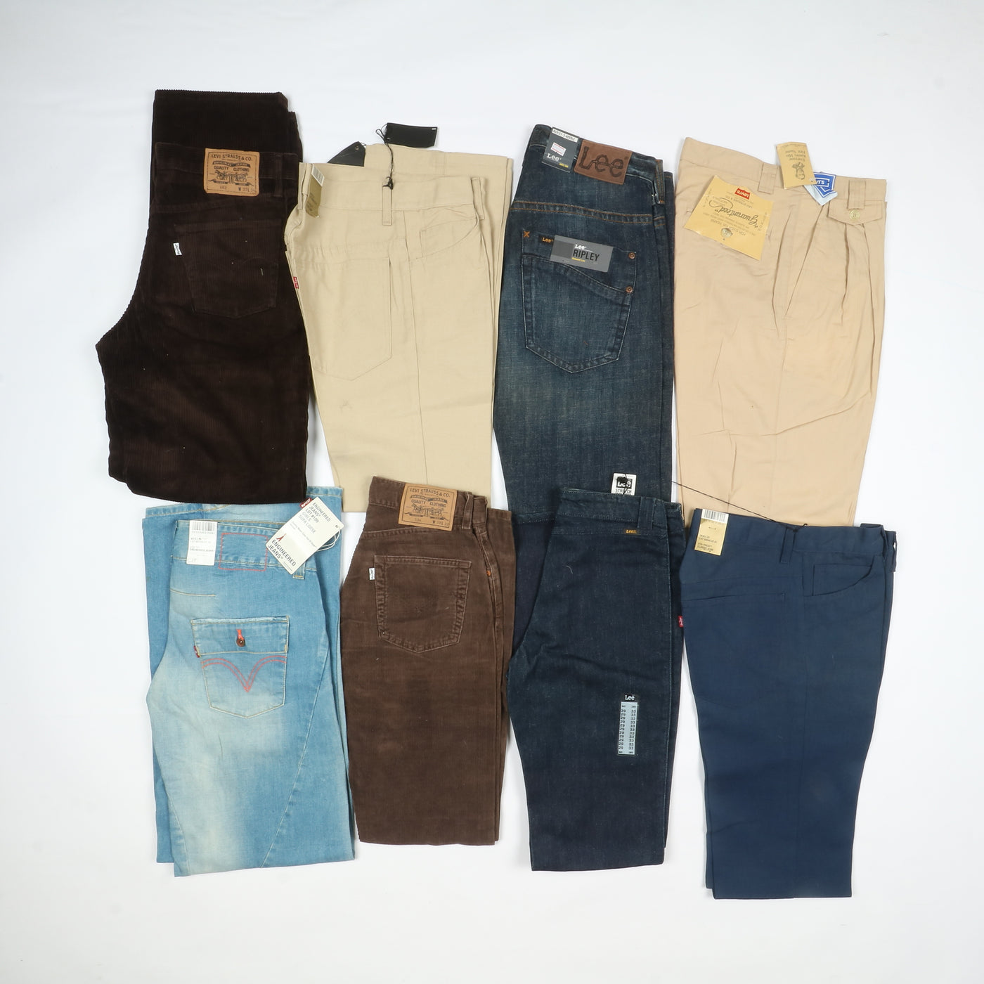 Levis - Lee e Wrangler jeans nuovi Deadstock stock da 40pz uomo donna