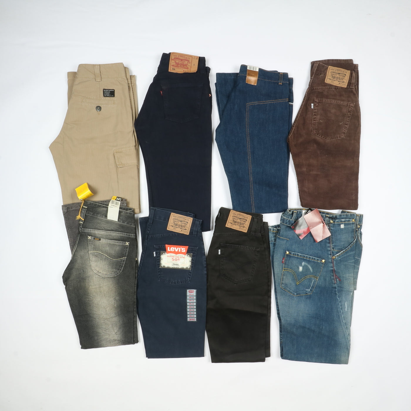 Levis - Lee e Wrangler jeans nuovi Deadstock stock da 40pz uomo donna