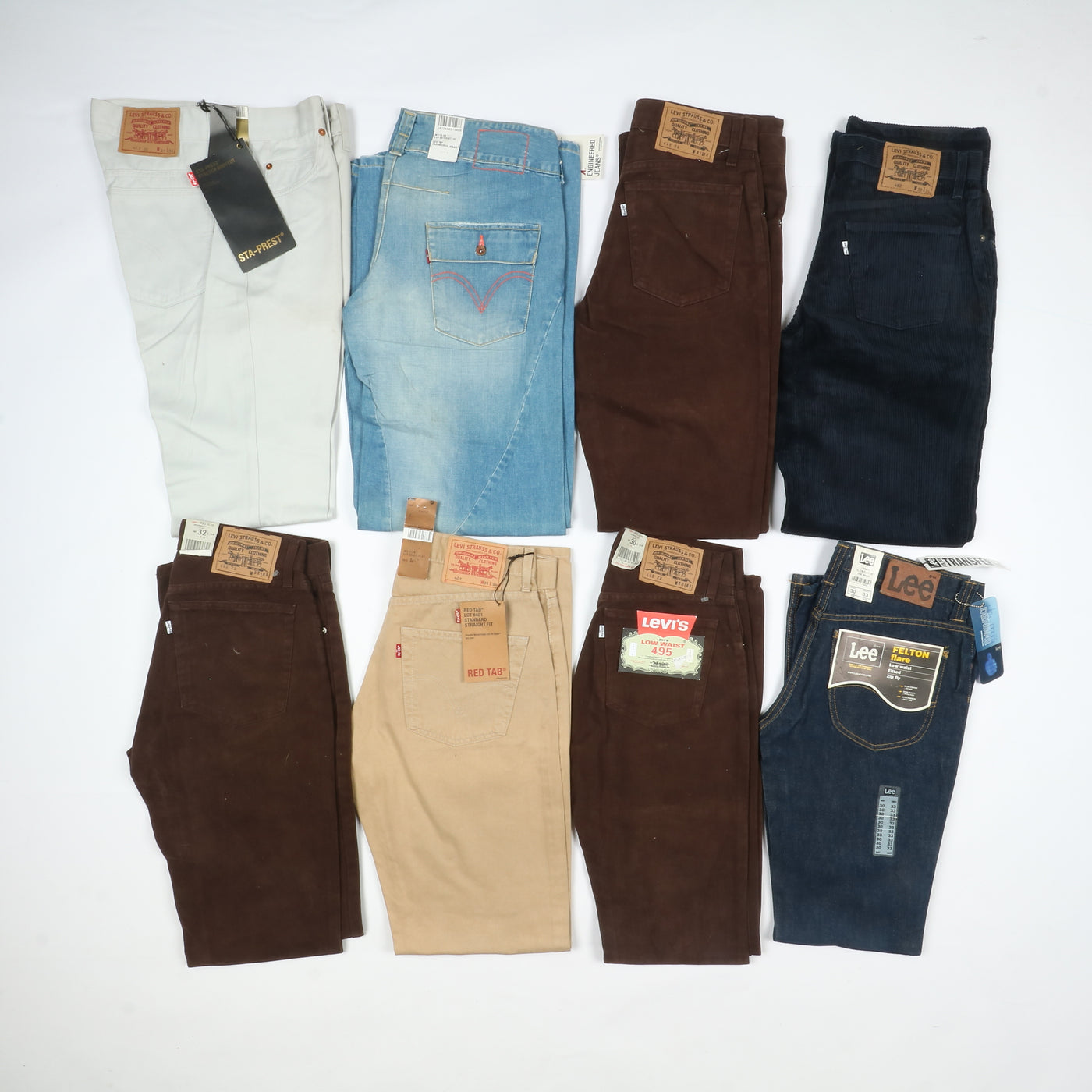 Levis - Lee e Wrangler jeans nuovi Deadstock stock da 40pz uomo donna