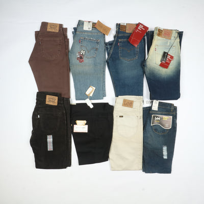 Levis - Lee e Wrangler jeans nuovi Deadstock stock da 40pz uomo donna