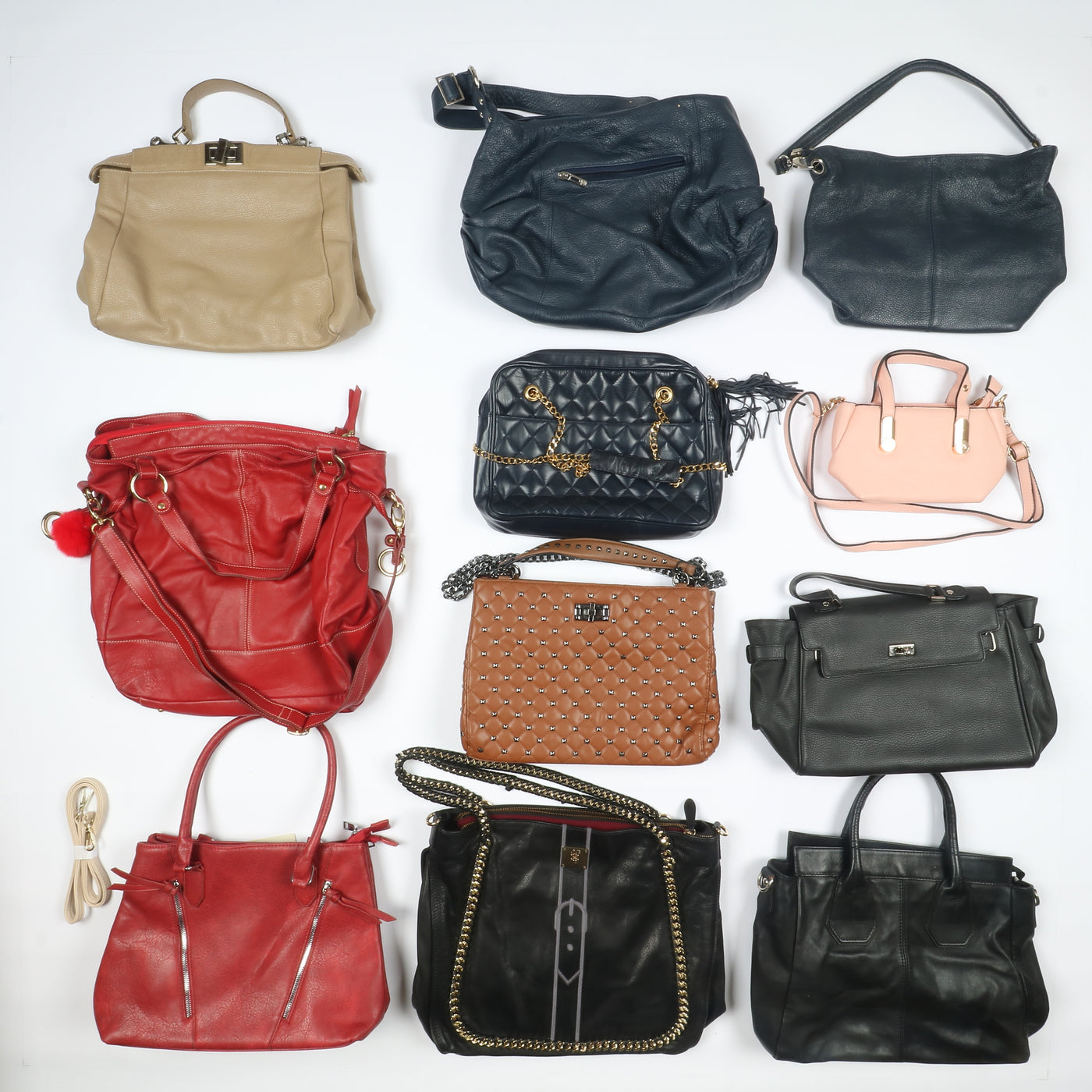 Stock lotto borse e borsette crema vintage 23kg - 35pz misto uomo donna
