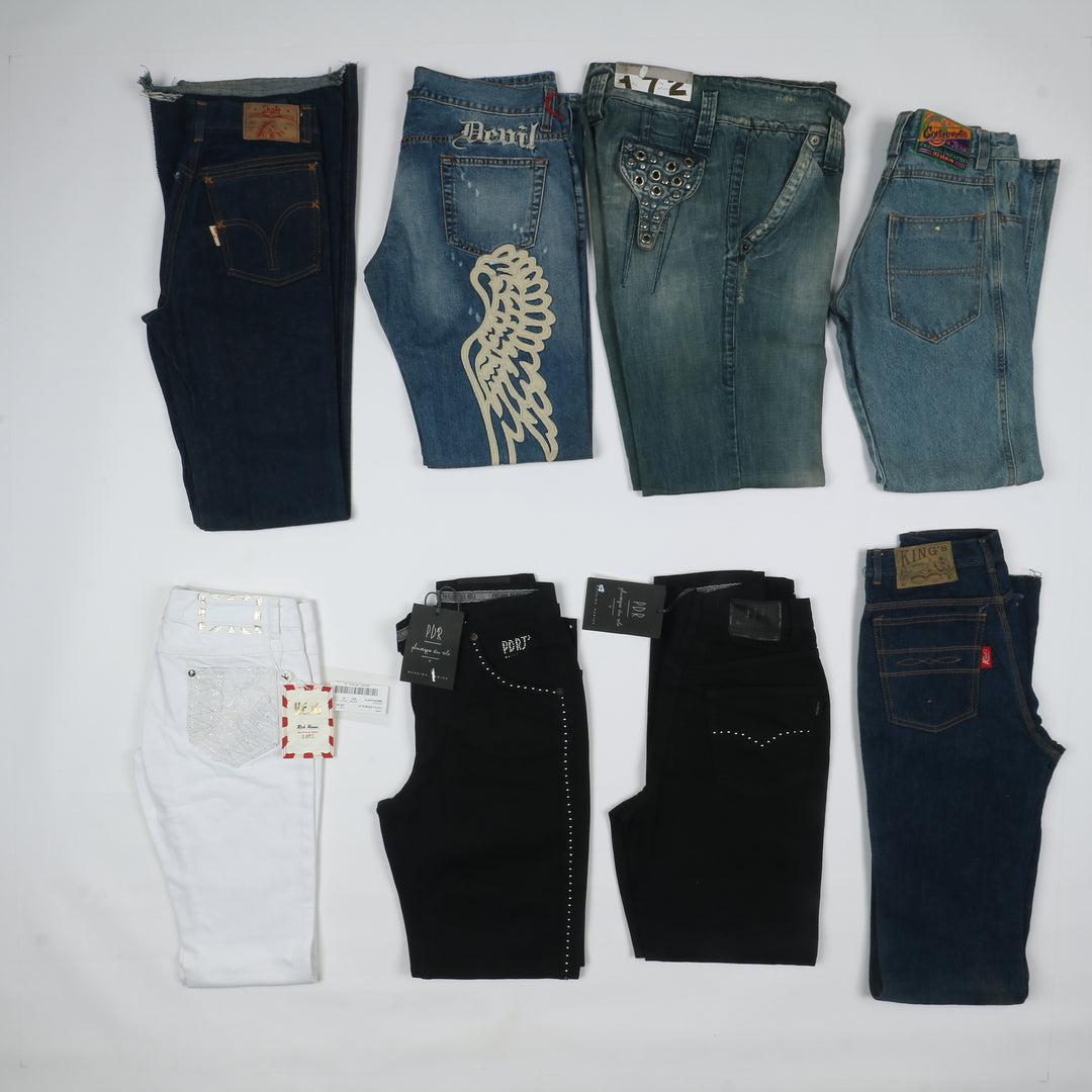 Jeans donna nuovi deadstock 43pz skinny, bootcut, vita bassa Angel e Devil + brand misti