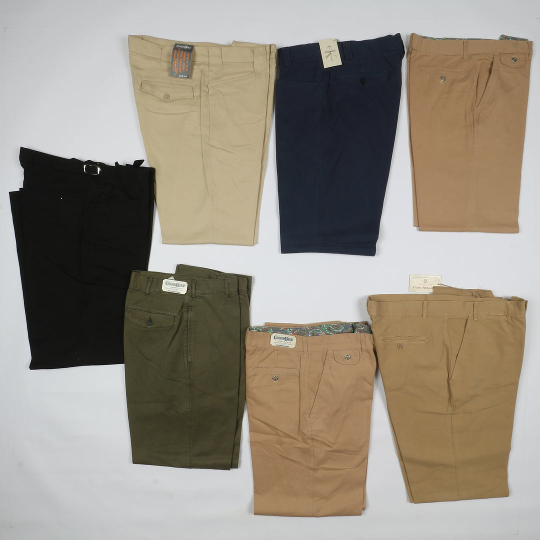 Pantaloni estivi nuovi deadstock taglio classico stock da 40pz Cotton Belt, CK....