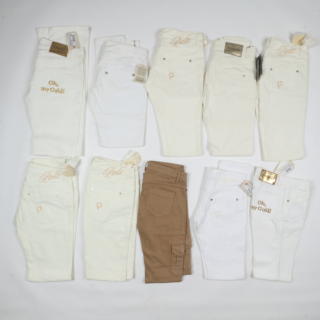 Pinko e Meltin Pot pantaloni e jeans nuovi deadstock Stock 74pz