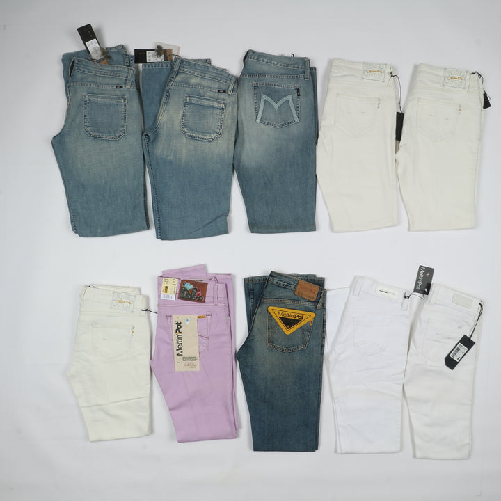 Pinko e Meltin Pot pantaloni e jeans nuovi deadstock Stock 74pz