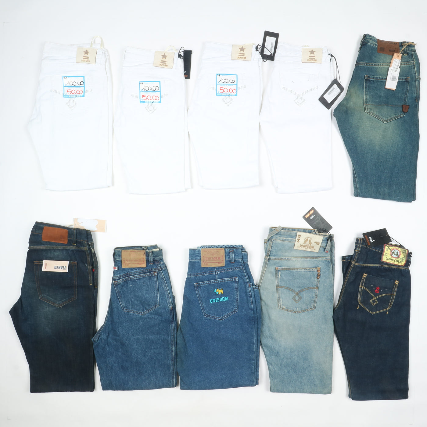 Pantaloni e jeans uomo stock da 46pz Uniform, Cotton belt, Romeo Gigli...