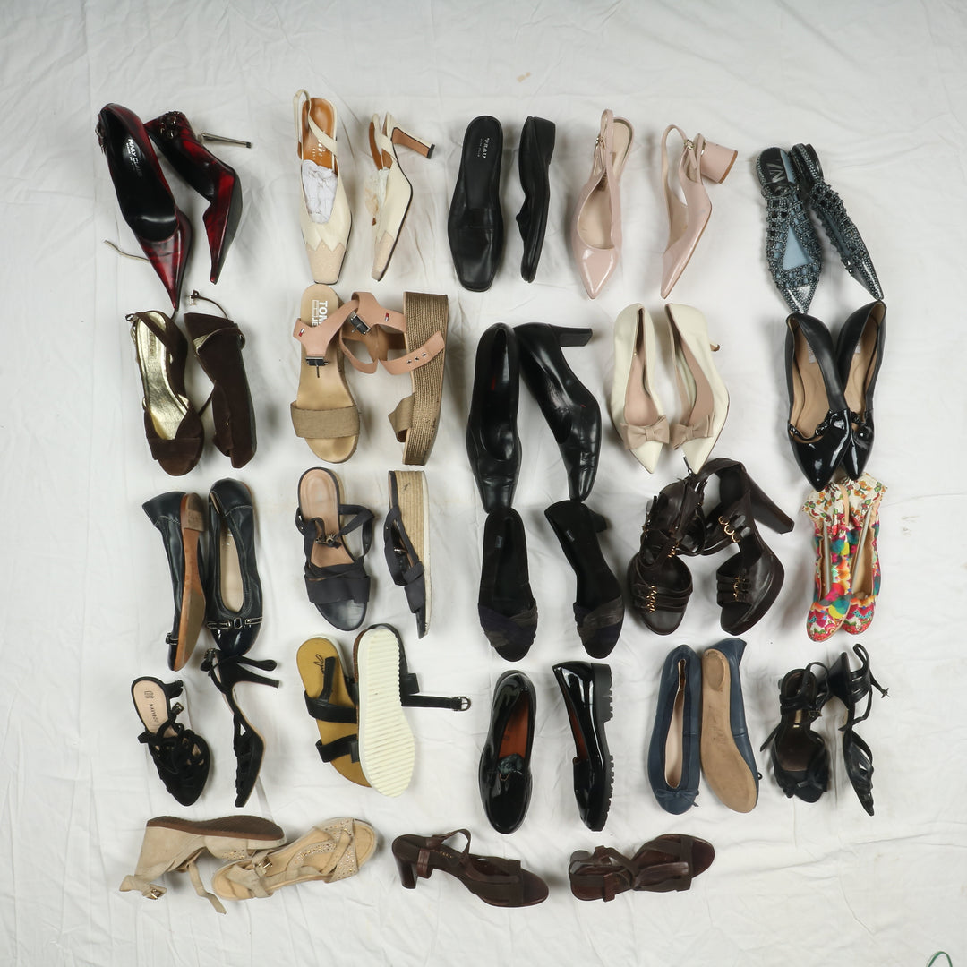Stock sandali e decollette vintage box da 52 paia donna