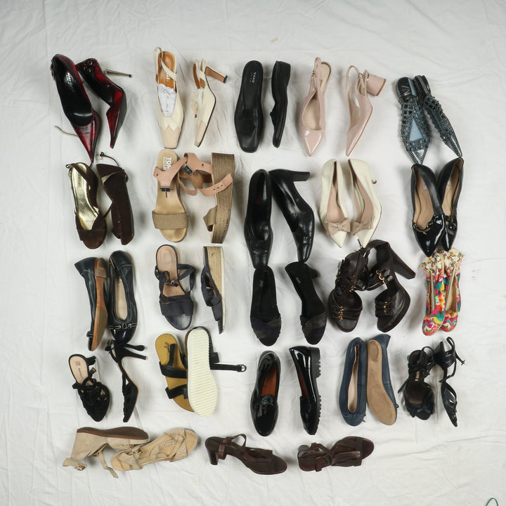Stock sandali e decollette vintage box da 52 paia donna