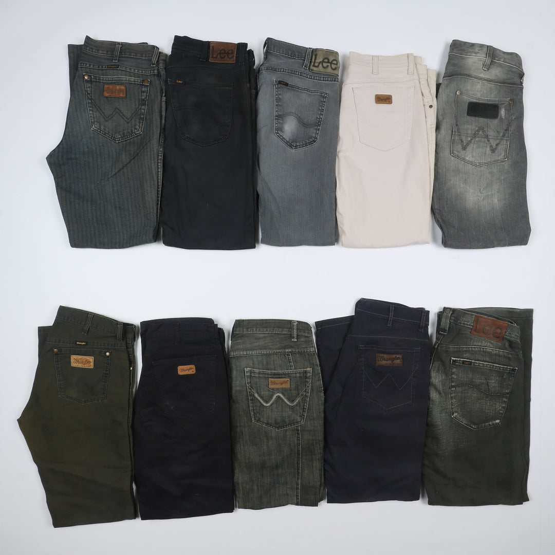 Lee e Wrangler colorati jeans vintage uomo donna stock da 44pz