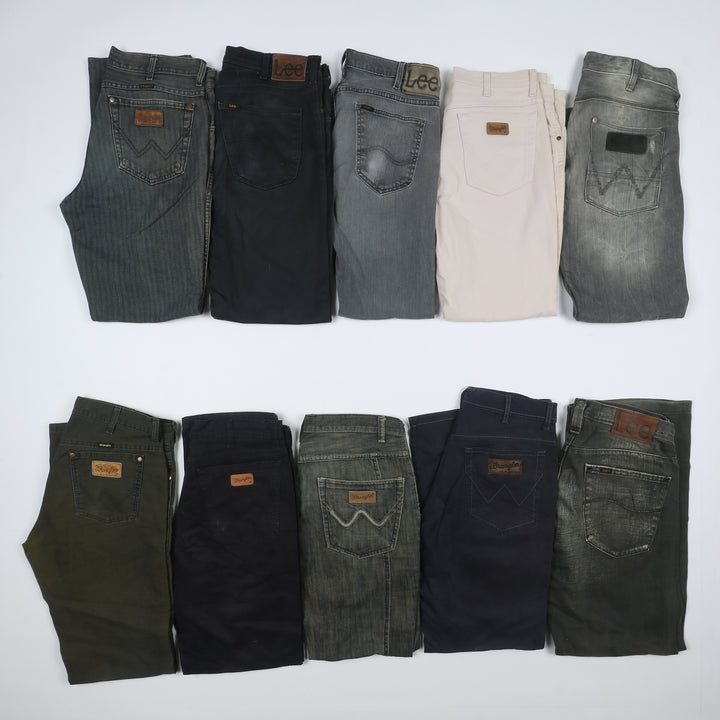 Lee e Wrangler colorati jeans vintage uomo donna stock da 44pz