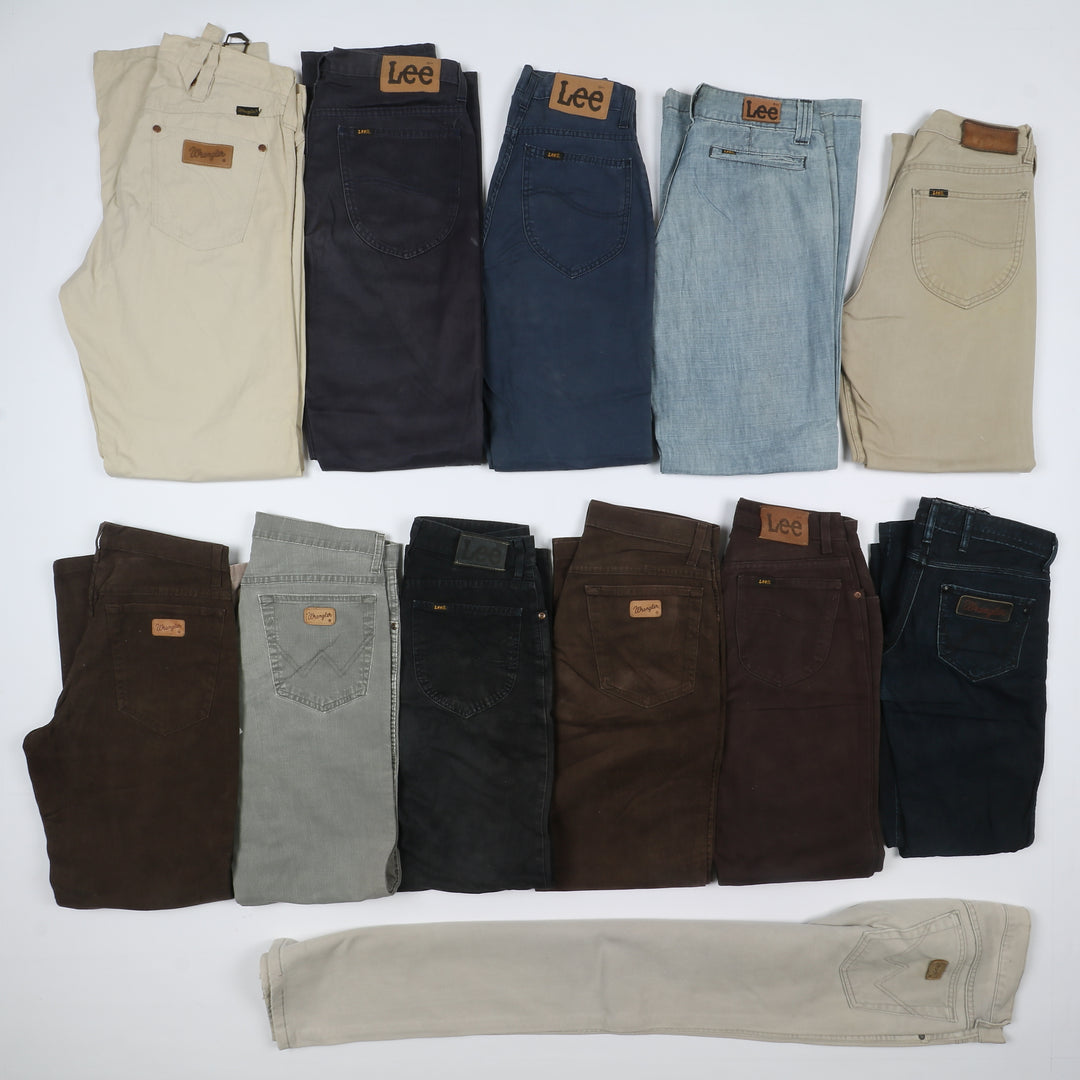 Lee e Wrangler colorati jeans vintage uomo donna stock da 44pz