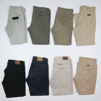 Lee e Wrangler colorati jeans vintage uomo donna stock da 44pz