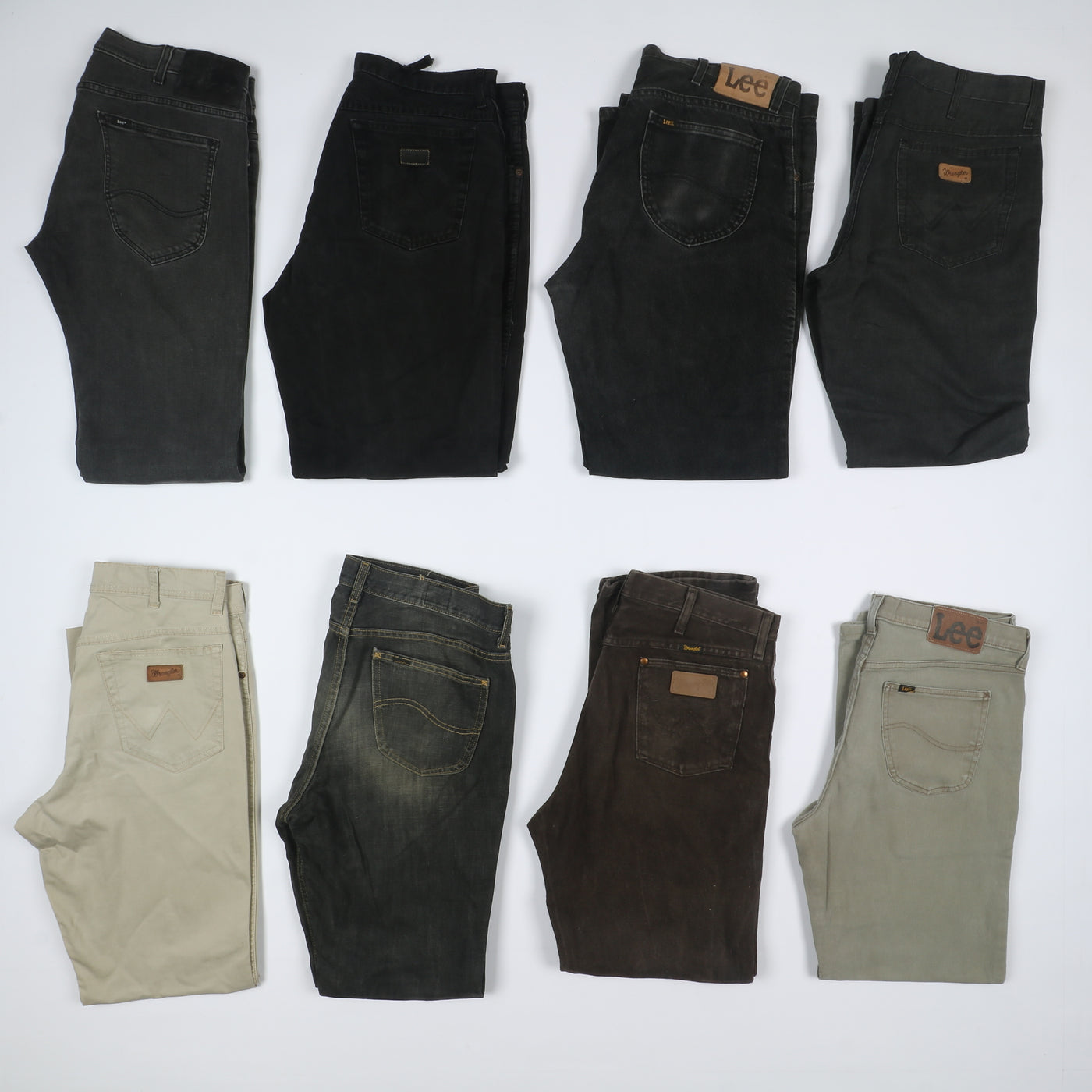 Lee e Wrangler colorati jeans vintage uomo donna stock da 44pz