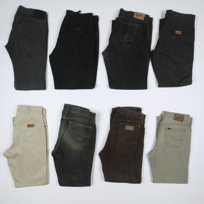 Lee e Wrangler colorati jeans vintage uomo donna stock da 44pz