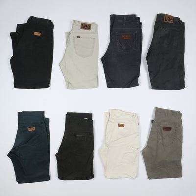 Lee e Wrangler colorati jeans vintage uomo donna stock da 44pz