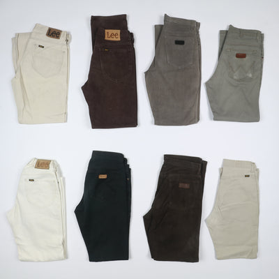 Lee e Wrangler colorati jeans vintage uomo donna stock da 44pz