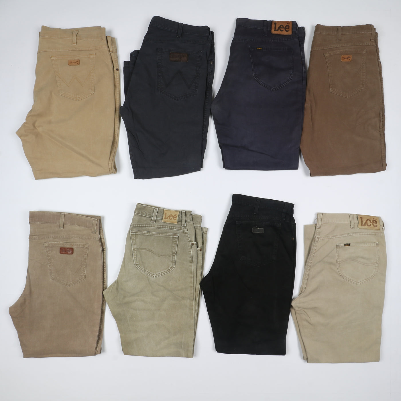 Lee e Wrangler colorati jeans vintage uomo donna stock da 44pz