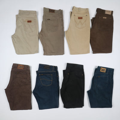 Lee e Wrangler colorati jeans vintage uomo donna stock da 44pz