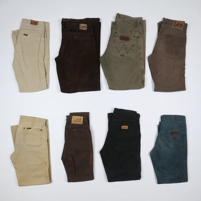 Lee e Wrangler colorati jeans vintage uomo donna stock da 44pz