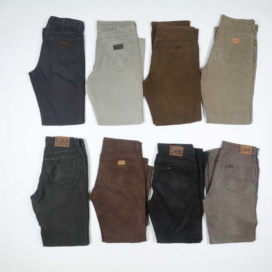 Lee e Wrangler colorati jeans vintage uomo donna stock da 44pz