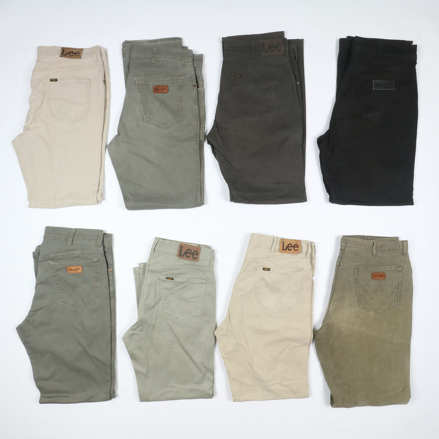 Lee e Wrangler colorati jeans vintage uomo donna stock da 44pz