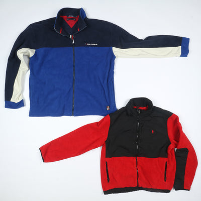 Tommy Hilfiger, Lacoste e Ralph Lauren Stock 15pz giacche e pile uomo donna