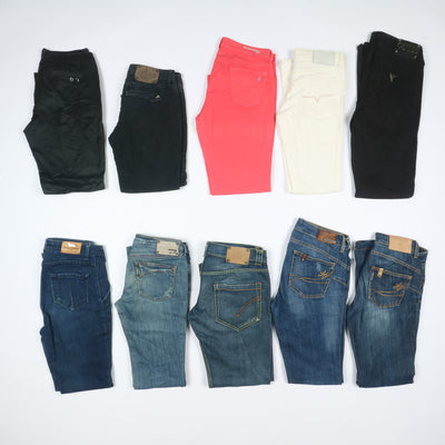 Pantaloni Donna Jeans firmati e vintage stock 61 pz Hollister, Dondup, CK, La Martina ...