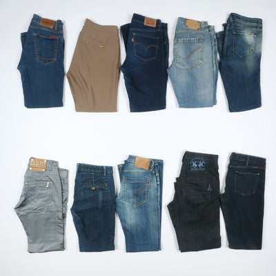 Pantaloni Donna Jeans firmati e vintage stock 61 pz Hollister, Dondup, CK, La Martina ...