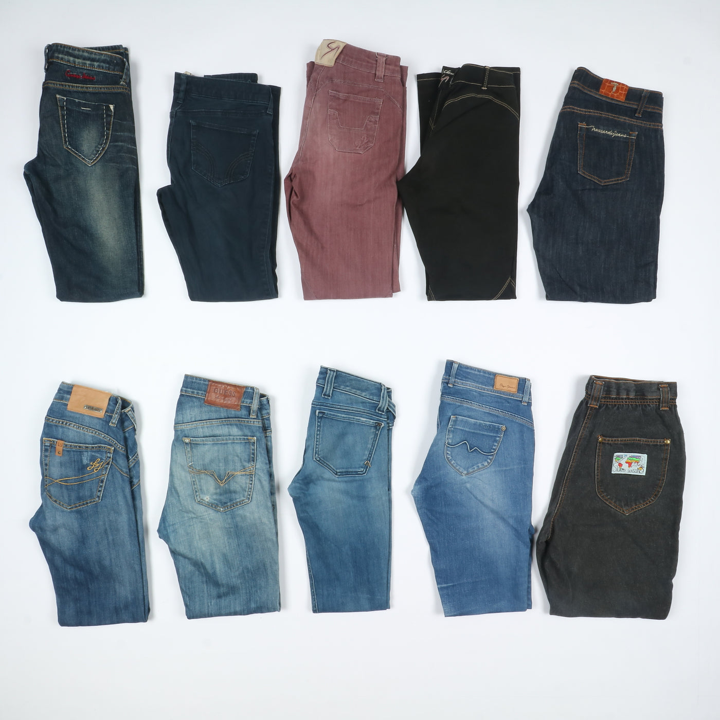 Pantaloni Donna Jeans firmati e vintage stock 61 pz Hollister, Dondup, CK, La Martina ...