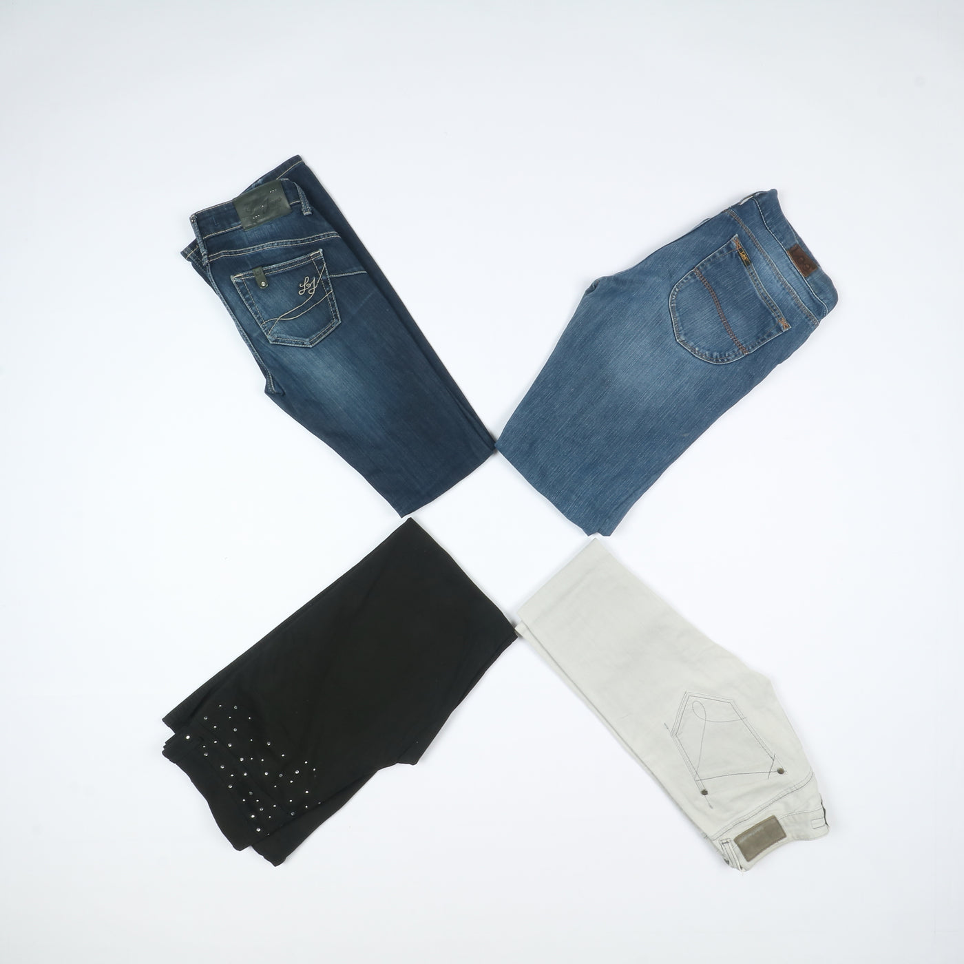 Pantaloni Donna Jeans firmati e vintage stock 61 pz Hollister, Dondup, CK, La Martina ...